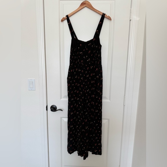 Madewell Smocked Crop Jumpsuit Sleeveless Black Ditzy Floral Toss Whimsigoth 6 - Picture 3 of 13